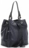 GEANȚĂ DIN PIELE shopper bag Vittoria Gotti bleumarin V344